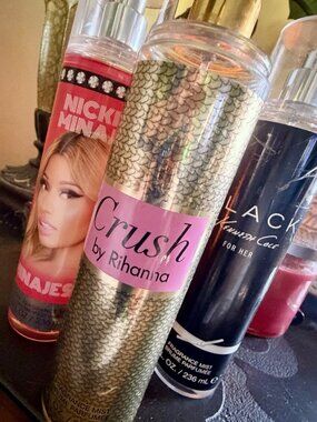 3 RARE Body Sprays: RIRI CRUSH RIHANNA Nicki Minaj Minajesty Kenneth Cole Black